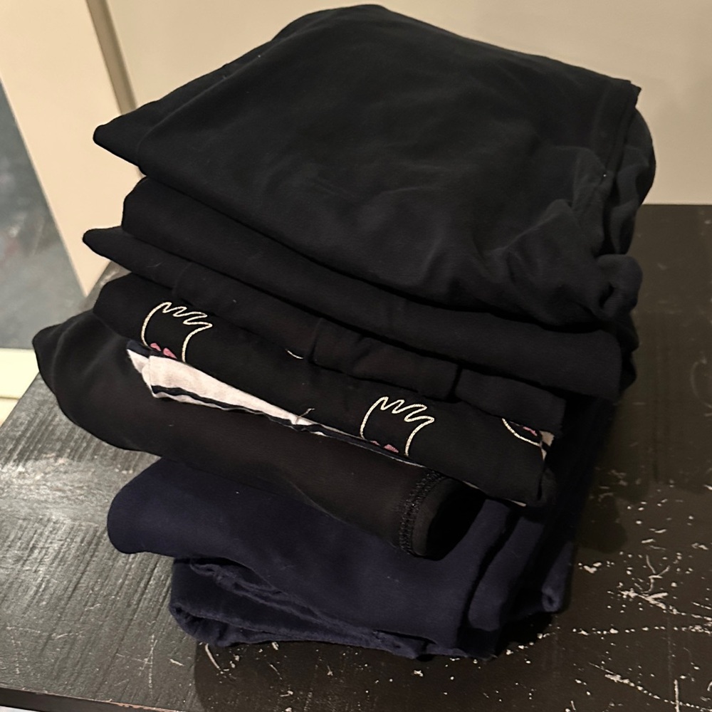 J. CREW Girls Black, Navy and Ivory Leggings Bundle (7-pack) Size 14
